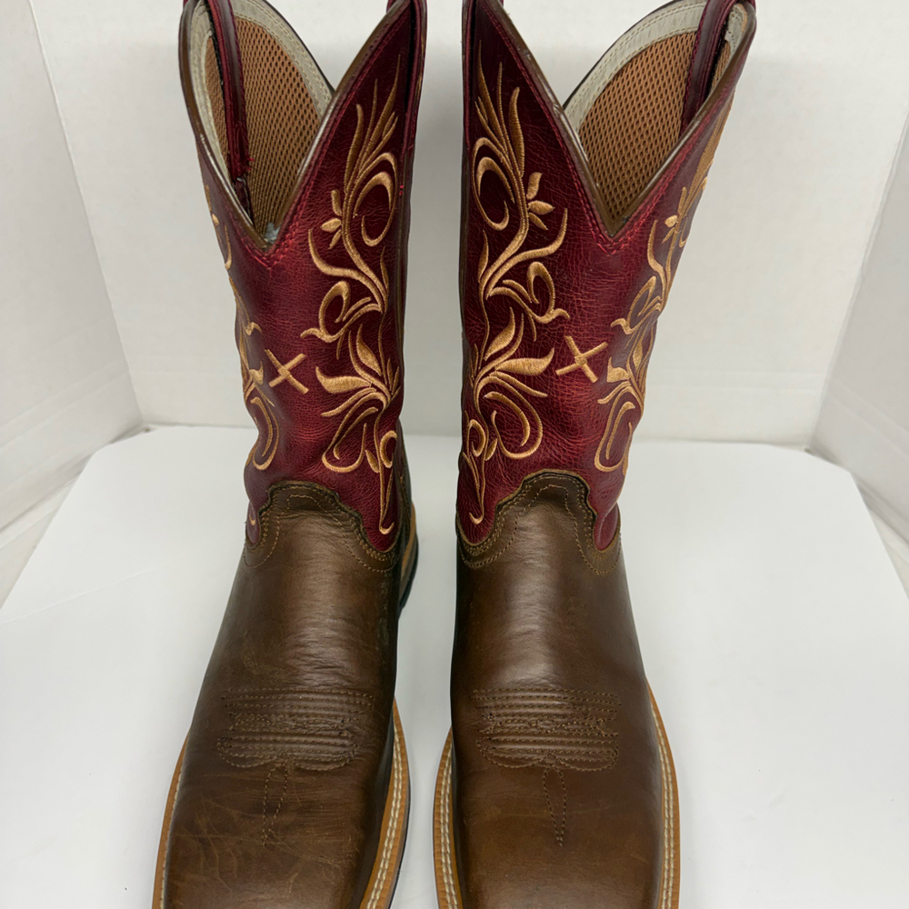 Twisted X Women's Steel Toe Western Work Boots – Distressed Latigo & Red